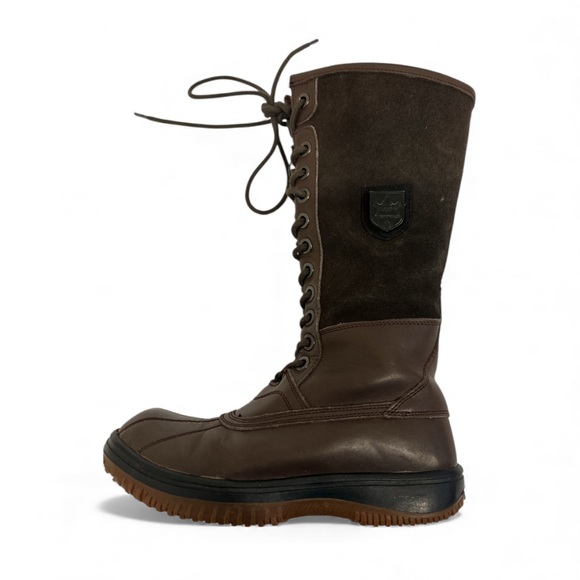 ATELIER NOIR BROWN SHEARLING & LEATHER LACE UP BOOTS - Picture 15 of 16